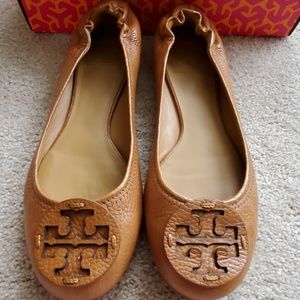 Tory Burch Reva-Tumbled Leather Ballet